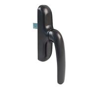 Amig - Oscillating Window Handle | Simple & Modern Design | Aluminium Base & Black PVC Cover | Reversible Use | Concealed Screwing, Black, Aluminium Plastic