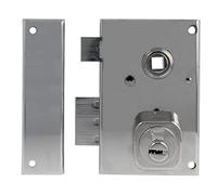 Amig - Overfill Lock Left with Lever, Tongue and Square for Wooden Doors Model 75N | 72 x 112 mm | Security Round Cylinder | Silver Steel