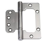 Amig - Overlap Edge Hinge | 4'' x 2.5'' (100 x 63 x 2.5 m) | Recommended for Use on Windows | Round Edges | Silent Opening and Closing | Matte Chrome Plated Steel