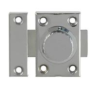 Amig - Overlap Pin for Doors Mod.385 | Small Horizontal Security Latch | Steel with Gloss Chrome Finish | Measurements: 35 x 50 mm | Includes Screws