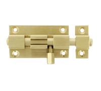 Amig - Overlap Pin for Doors Mod.700 | 80 x 37 mm | Security Latch for Horizontal or Vertical Closing | Brass with Matte Gold Finish | Includes Coach Screws