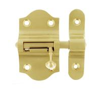 Amig - Overlap Pin for Doors Mod.720 | 50 x 88 mm | Security Latch for Horizontal Closing | Brass with Matte Gold Finish | Includes Coach Screws