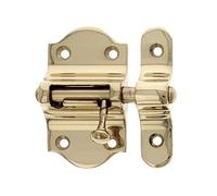 Amig - Overlap Pin for Doors Mod.720 | 50 x 88 mm | Security Latch for Horizontal Closing | Brass with Polished Gold Finish | Includes Coach Screws