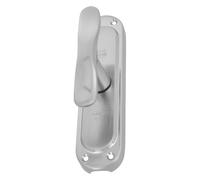 Amig - Overlay for Windows - Matte Chrome Finish Steel - Security Lock with Handle - Includes 5 Brackets - Dimensions: 164 x 41 mm