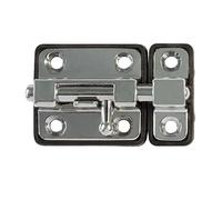 Amig - Overlay Pin for Doors Mod.97-38 x 34 mm - Security Latch with Plastic Base - for Horizontal Closure - Chrome Steel - Includes Coach Screws