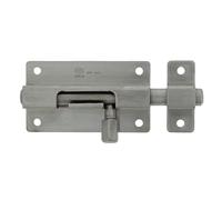 Amig - Overlay Pin for Doors - Small Horizontal Security Latch - Steel with Gloss Chrome Finish - Dimensions: 35 x 50 mm - Includes Coach Screws