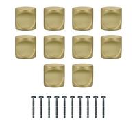 Amig - Pack of 10 Cabinet Knobs - Ø20 mm - Brushed Gold Color - Made of Zamak - Drawer and Cabinet Pulls for Kitchen and Bathroom with Modern Decorative Style - Mod. 816