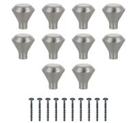 Amig - Pack of 10 Cabinet Knobs - Ø32 mm - Brushed Nickel Color - Made of Aluminum - for Kitchen and Bathroom Drawers and Cabinets with Modern Decorative Style - Mod. 828