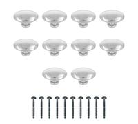 Amig - Pack of 10 Cabinet Knobs - 39 X 25 mm - Silver Color - Made of Zamak - for Kitchen and Bathroom Drawers and Cabinets with Modern Decorative Style and Daily Comfortable Use - Mod. 806