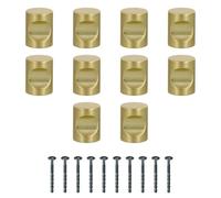 Amig - Pack of 10 Cabinet Knobs - Diameter Ø20 mm - Brushed Gold Color - Made of Zamak - for Kitchen and Bathroom Drawers and Cabinets with Modern Decorative Style - Mod. 817