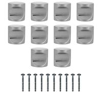 Amig - Pack of 10 Cabinet Knobs - Diameter Ø20 mm - Brushed Nickel Color - Made of Zamak - for Kitchen and Bathroom Furniture - Mod. 816