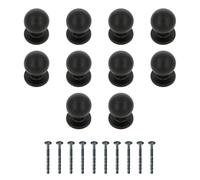 Amig - Pack of 10 Cabinet Knobs - Diameter Ø25 mm - Matte Black Color - Made of Zamak - for Kitchen and Bathroom Drawers and Cabinets with Modern Decorative Style - Mod. 811