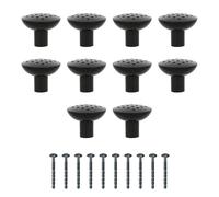 Amig - Pack of 10 Cabinet Knobs - Diameter Ø30 mm - Matte Black - Made of Zamak - for Modern Decorative Kitchen and Bathroom Furniture with Comfortable Daily Use - Mod. 825