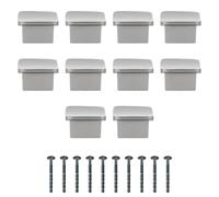 Amig - Pack of 10 Cabinet Knobs - Diameter 32 mm - Brushed Nickel Color - Made of Zamak - for Kitchen and Bathroom Drawers and Cabinets with Modern Decorative Style - Mod. 819