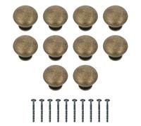 Amig - Pack of 10 Cabinet Knobs - Diameter Ø32 mm - Leather Color - Made of Steel - Drawer and Cabinet Pulls for Kitchen and Bathroom with Modern Decorative Style - Mod. 807