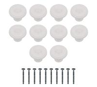 Amig - Pack of 10 Cabinet Knobs - Diameter Ø33 mm - White Color - Made of Zamak - for Kitchen and Bathroom Drawers and Cabinets with a Modern Decorative Style and Comfortable Use - Mod. 810
