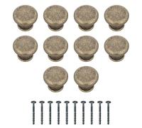 Amig - Pack of 10 Cabinet Knobs - Diameter Ø35 mm - Leather Color - Made of Zamak - for Kitchen and Bathroom Drawers and Cabinets with a Modern Decorative Style and Comfortable Use - Mod. 801