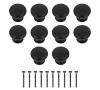 Amig - Pack of 10 Cabinet Knobs - Diameter Ø35 mm - Matte Black - Made of Zamak - for Home Furniture Renovation with a Contemporary Decorative Design and Comfortable Handling - Mod. 801