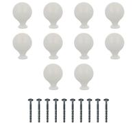 Amig - Pack of 10 Furniture Knobs - Ø30 mm - White Color - Made of Zamak - Drawer and Cabinet Pulls for Kitchen and Bathroom with Modern Decorative Style and Comfortable Use - Mod. 814
