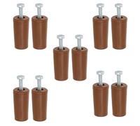 Amig - Pack of 10 Roller Shutter Stoppers | Shock Absorber with M5 Rustproof Screw and Outer Washer | Weather Resistant | Length: 40 mm | Brown