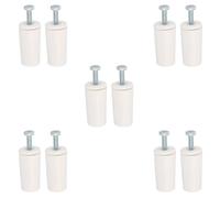 Amig - Pack of 10 Roller Shutter Stoppers - Shock Absorbers with Rustproof M5 Screws and Outer Washers - Weather-Resistant and Durable - 40 mm Length - Plastic and Steel - White