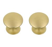Amig - Pack of 2 Cabinet Knobs - Diameter Ø28 mm - Brushed Gold Color - Made of Zamak - Golden Drawer Pulls - Mod. 803