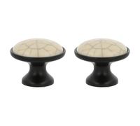 Amig - Pack of 2 Cabinet Knobs - Diameter Ø29 mm - Matte Black - Made of Zamak/Ceramic - for Kitchen and Bathroom Drawers and Cabinets with a Modern Decorative Style - Mod. 822