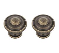 Amig - Pack of 2 Cabinet Knobs - Diameter Ø30 mm - Leather Color - Made of Zamak - for Kitchen and Bathroom Furniture - Mod. 809