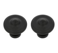 Amig - Pack of 2 Cabinet Knobs - Diameter Ø33 mm - Matte Black Color - Made of Zamak - for Kitchen and Bathroom Furniture with a Modern Aesthetic and Comfortable Grip - Mod. 810