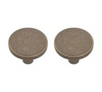 Amig - Pack of 2 Cabinet Knobs - Diameter Ø35 mm - Leather Color - Made of Aluminum - for Kitchen and Bathroom Drawers and Cabinets with Modern Decorative Style and Comfortable Use - Mod. 802
