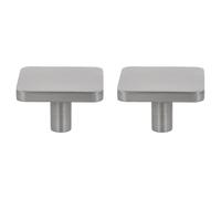 Amig - Pack of 2 Cabinet Knobs - Diameter 40 mm - Brushed Nickel Color - Made of Aluminum - Drawer and Cabinet Pulls for Kitchen and Bathroom with Modern Style - Mod. 820