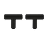 Amig - Pack of 2 Cabinet Knobs - Diameter 40 mm - Matte Black - Made of Steel - for Kitchen and Bathroom Drawers and Cabinets with a Modern Decorative Style and Comfortable Use - Mod. 826