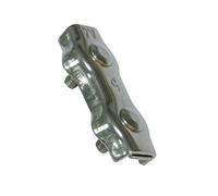 amig - Pack of 2 Double Flat Stainless Steel Cable Holders Mod. 30110 for Coupling Ropes, Cables or Metal Wires | Adjustable Nut Clamps | Dimensions: Ø 3 mm
