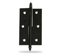 Amig - Pack of 2 Furniture Hinges, Right Hand Opening, Black Steel, 70 x 43 x 1.2 mm, Removable, Square Edge and Without End