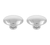 Amig - Pack of 2 Furniture Knobs - 39 X 25 mm - Silver Color - Made of Zamak - Drawer and Cabinet Pulls for Kitchen and Bathroom with Modern Decorative Style - Mod. 806