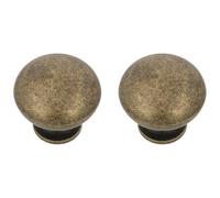 Amig - Pack of 2 Furniture Knobs - Diameter Ø32 mm - Leather Color - Made of Steel - Drawer and Cabinet Pulls for Kitchen and Bathroom with Modern Decorative Style - Mod. 807