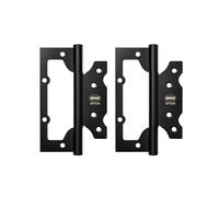 Amig - Pack of 2 Hinges | 100 x 63.5 x 2.5 mm | Recommended for Use on Doors | Smooth and Silent Opening and Closing | Matte Black Stainless Steel | Includes Screws