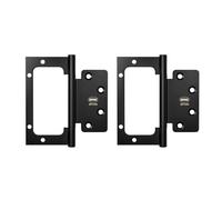 Amig - Pack of 2 Hinges | 100 x 90 x 2.5 mm | Recommended for Use on Doors | Smooth and Silent Opening and Closing | Matte Black Stainless Steel | Includes Screws
