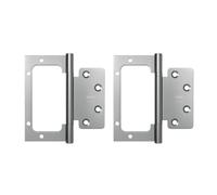 Amig - Pack of 2 Hinges | 100 x 90 x 2.5 mm | Recommended for Use on Doors | Smooth and Silent Opening and Closing | Matte Stainless Steel | Includes Screws