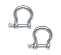 Amig - Pack of 2 Lyre Type Shackles Mod.30135 Galvanised Steel in Omega Shape and Threaded Bolt | Multi-Purpose Anchor for Connecting with Metal Cables, Chains or Ropes | Dimensions: Ø 5 mm