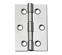 Amig - Pack of 2 Fixed Hinges Without Finial - 60 x 40 mm - 2002 Model - 18/8 Stainless Steel - Square Edge - Easy Installation and Use - Great Fixation for Your Furniture - DIY