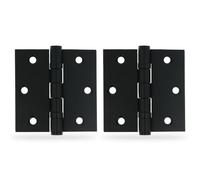Amig - Pack of 2 Removable Hinges | 3.5'' x 3.5'' (89 x 89 x 2.3 mm) | 18/8 Stainless Steel | Black | with Flat Finish | Square Edge | 2 Bearings
