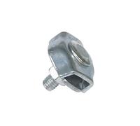 amig - Pack of 2 Simple Flat Cable Clips Made of Zinc-Plated Steel Mod. 30105 for Coupling Ropes, Cables or Metal Wires | Adjustable Nut Clamps | Measurements: Ø 3 mm
