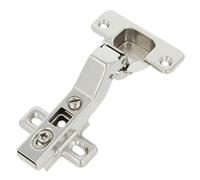 AMIG - Pack of 20 Hinges | Straight Pan | Diameter 35 mm | with Quick Open Latch | Distance Between Holes 48 mm | Chamfer +30 ° | for Kitchen Furniture | Silver Steel