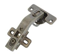 AMIG - Pack of 20 Hinges | Straight Pan | Diameter 35 mm | with Quick Open Latch | Hole Distance 48 mm | Chamfer + 25 ° | for Kitchen Furniture | Leather Steel
