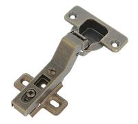 AMIG - Pack of 20 Hinges | Straight Pan | Diameter 35 mm | with Quick Open Latch | Hole Distance 48 mm | Chamfer +30 ° | for Kitchen Furniture | Leather Steel