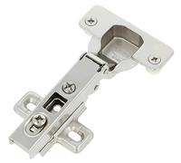 AMIG - Pack of 20 Hinges | Straight Pan | Diameter 35 mm | with Quick Open Latch | Pre-Assembled Studs and Coach | 110 ° Opening | Distance Between Holes 48 mm | Silver Steel