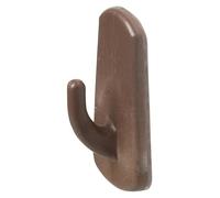 Amig - Pack of 20 Multi-Purpose Adhesive Hooks - Easy to Use, No Drilling - Do Not Damage The Wall - for Smooth Surfaces - Durable Plastic - Brown - 52 x 28 x 21 MM
