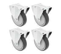 Amig - Pack of 4 Fixed Castors | Ø 100 mm | Castors for Moving Furniture or Household Appliances | Maximum Weight 110 kg | For Moving Heavy Furniture | Roller Bearings