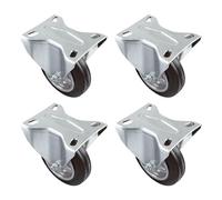 Amig - Pack of 4 Fixed Wheels | Ø 125 mm | Wheels for Moving Furniture or Appliances | Maximum Weight 120 kg | For Moving Heavy Furniture | Roller Bearings | Metal Core | Black Rubber